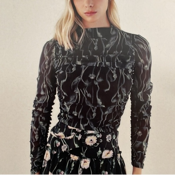 ESPECIA High Neck Top, Black/Grey, Size S, EUC - Picture 2 of 7